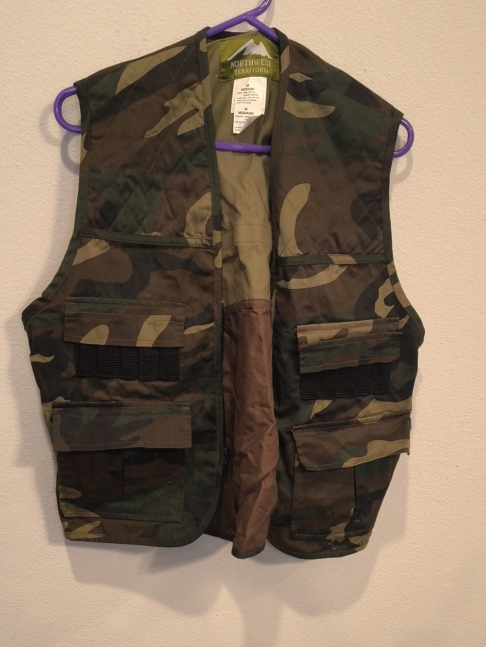 Northwest Territory Men's Camouflage Hunting Vest - Green/Brown Camo Medium